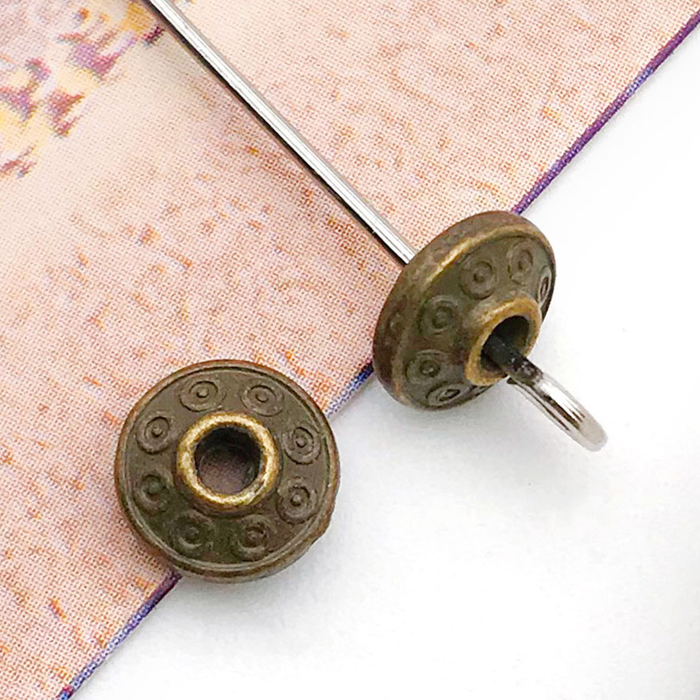 antique bronze round ufo bead spacer bead 6x 6 hole 1.5 mm-10150-0.3g