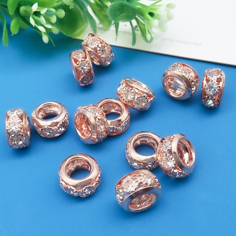 14490-rose gold drill 6*10 holes 6mm-1g