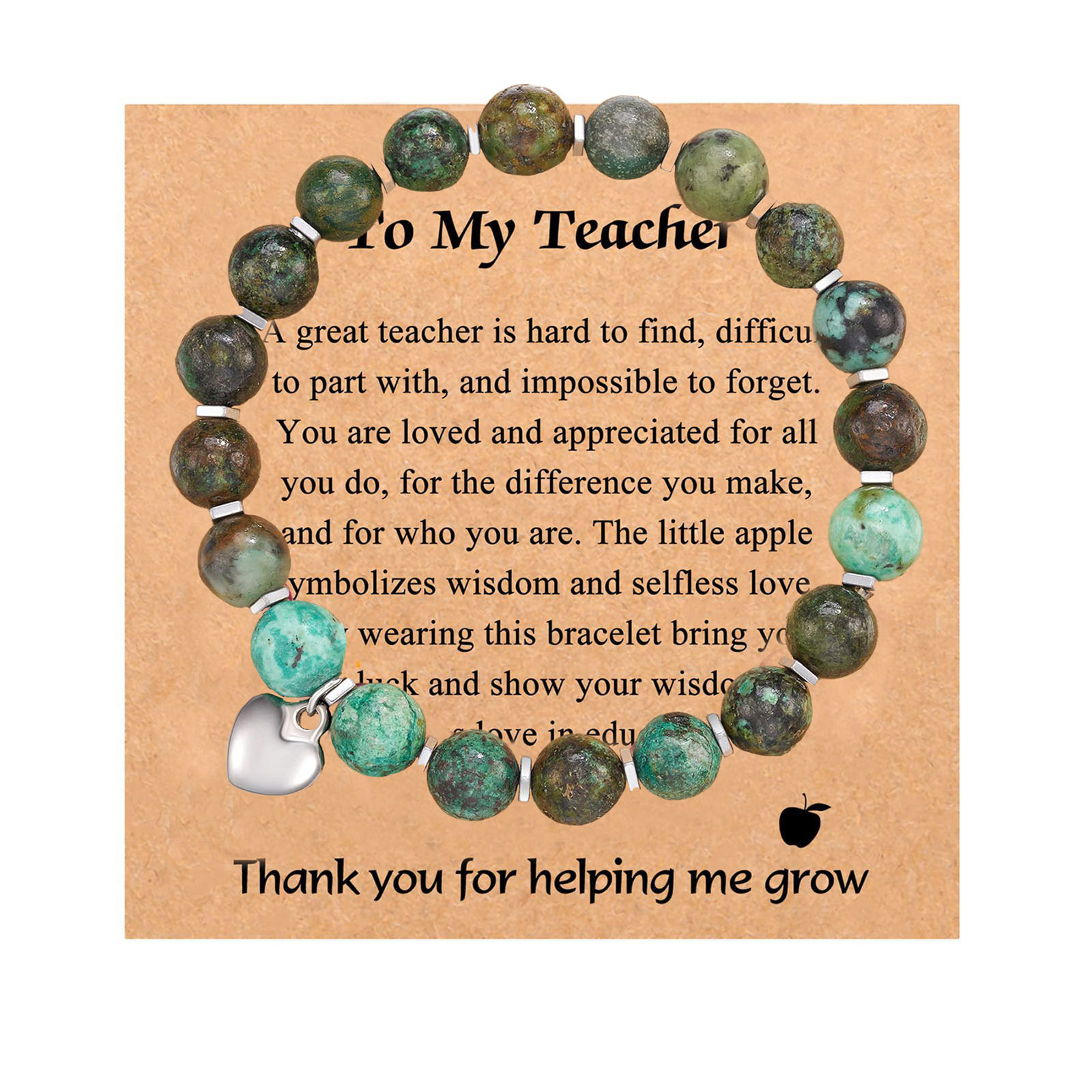 Turquoise Love Pendant Teacher Card