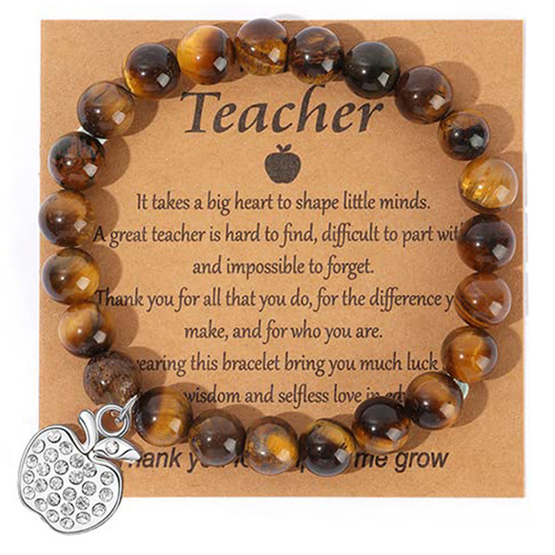 Tiger Eye Apple Diamond Pendant Teacher Card 1