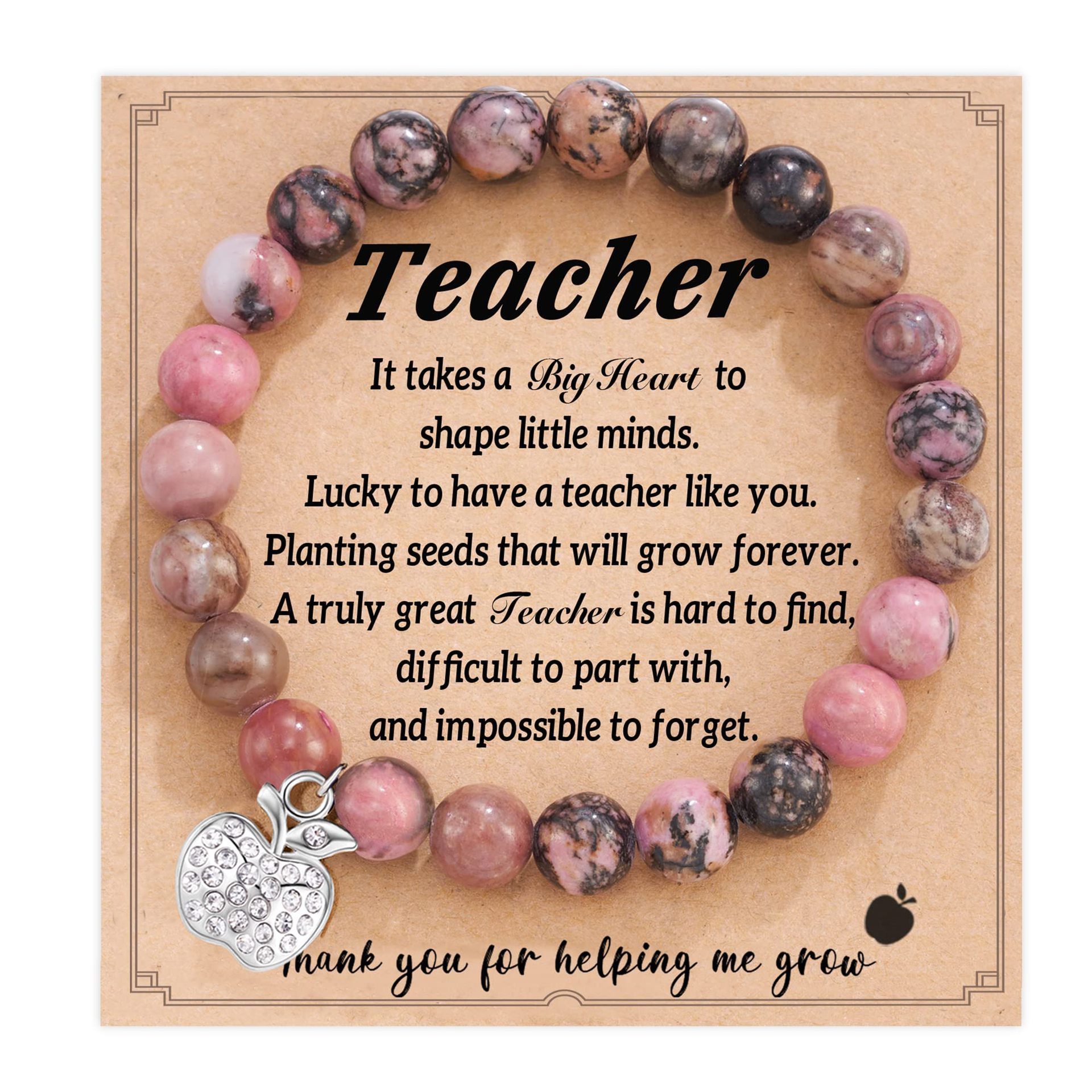 Black line red stone apple diamond pendant teacher card 2