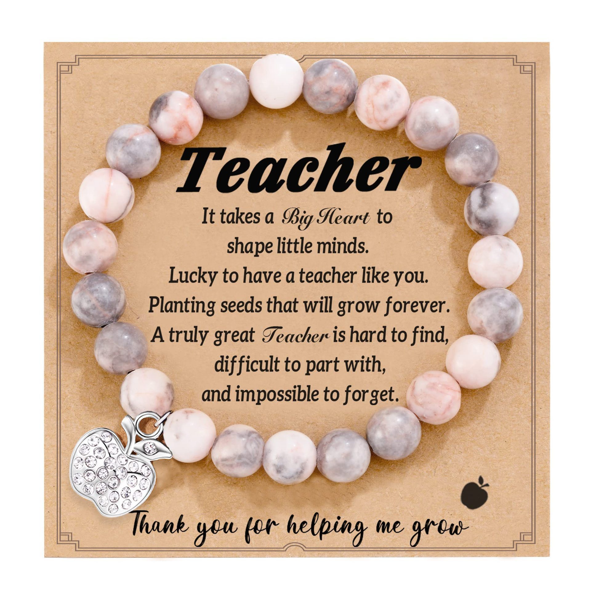 Pink Zebra Apple Diamond Pendant Teacher Card 2