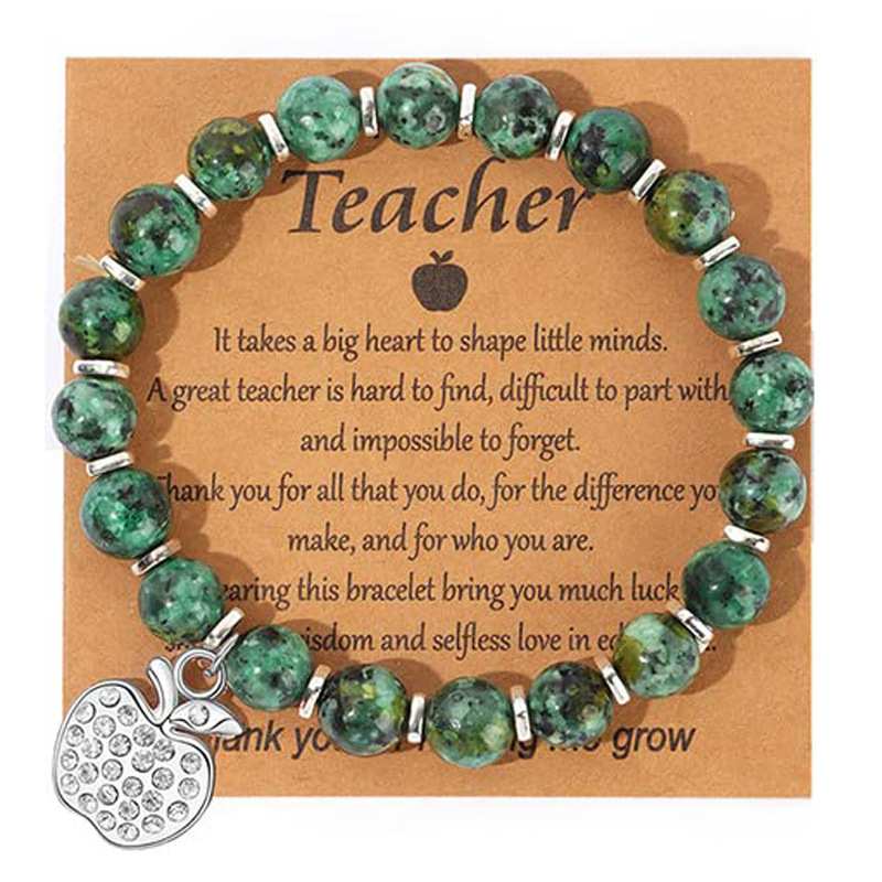 African turquoise  Apple Diamond Pendant Teacher Card 1