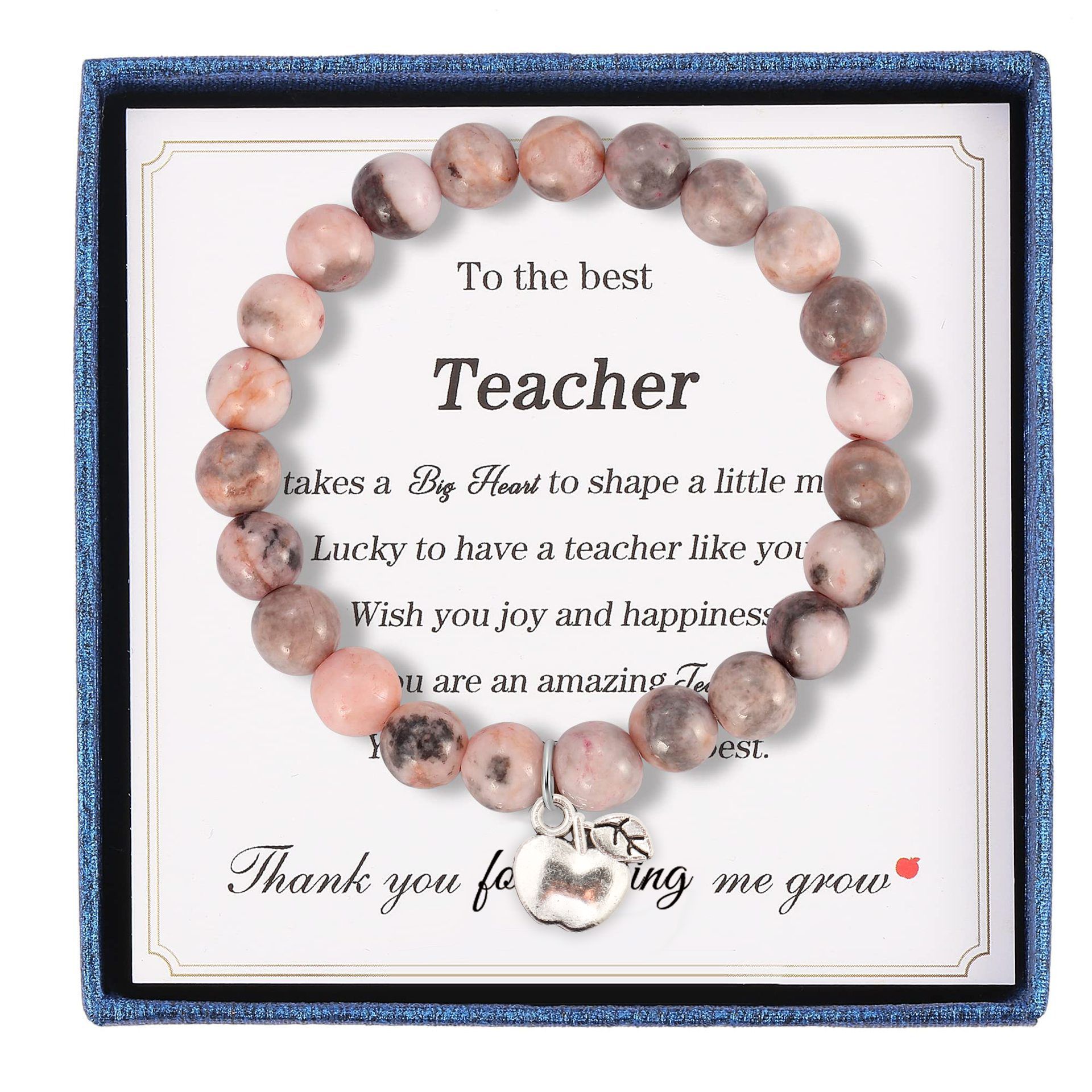 Pink Zebra Apple Pendant Teacher Card 1