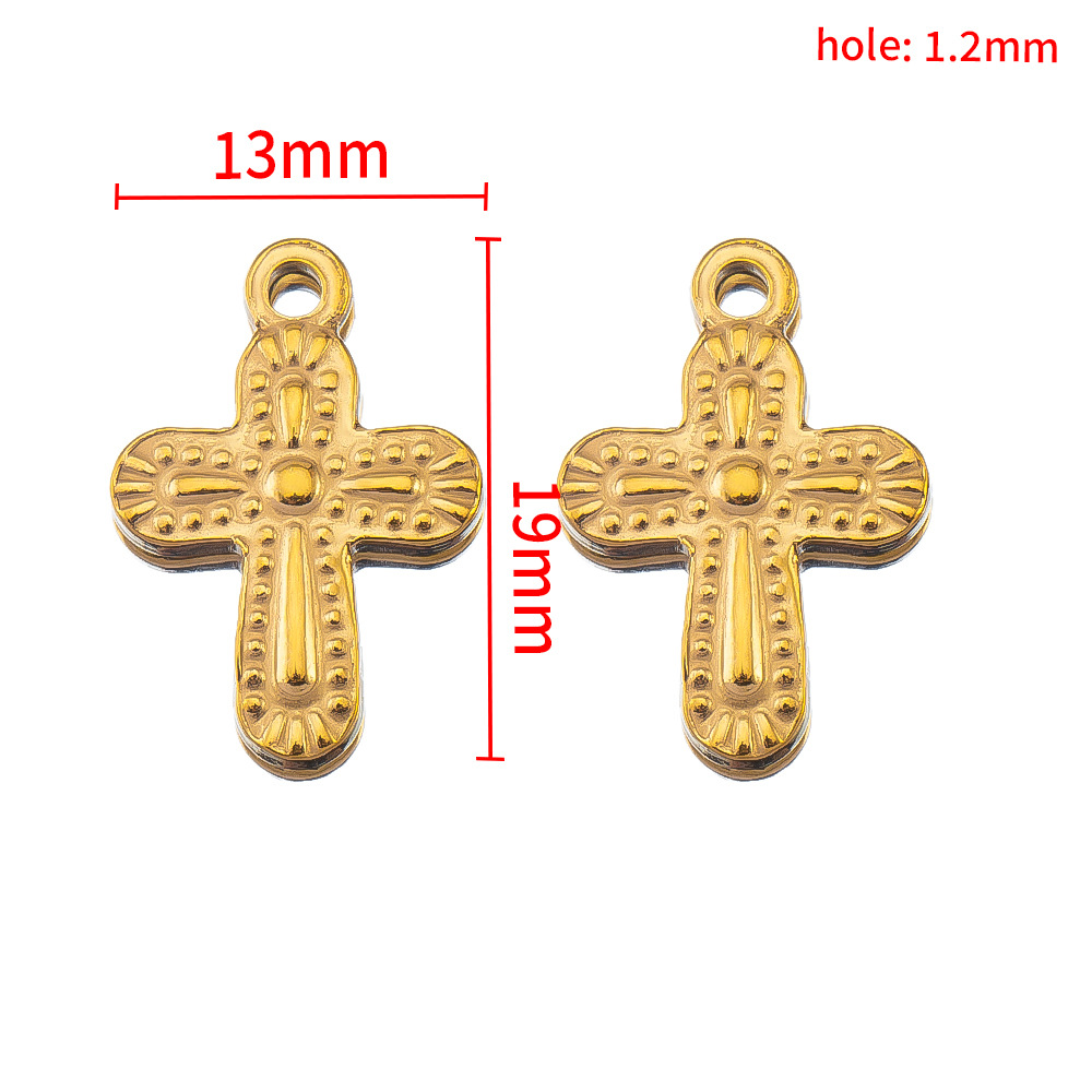 13×19mm polka dot cross-gold