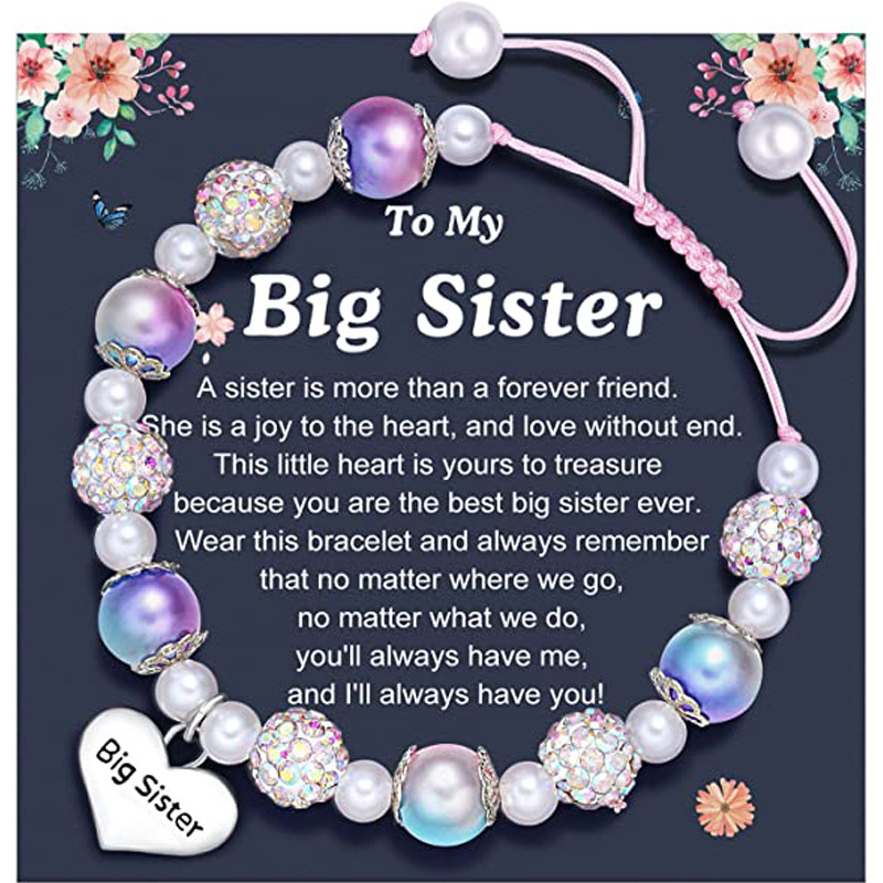 Lettering Big Sister   Blue Purple   Sister card