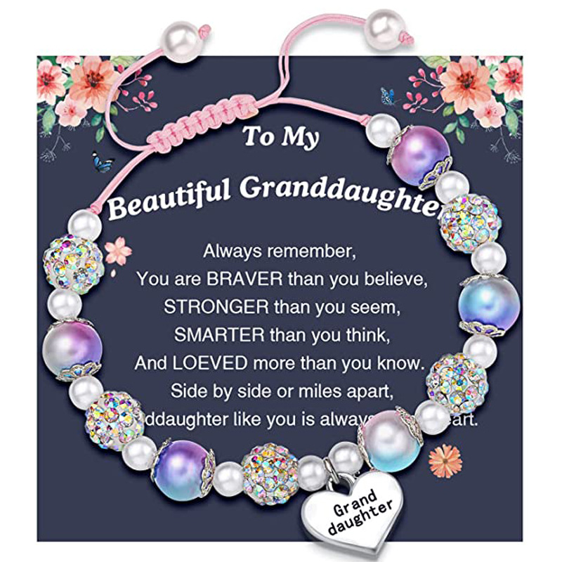 Lettering Granddaughter   Blue Purple   Granddaughter card