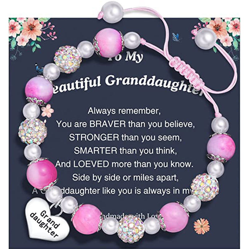 Lettering Granddaughter   pink   Granddaughter card