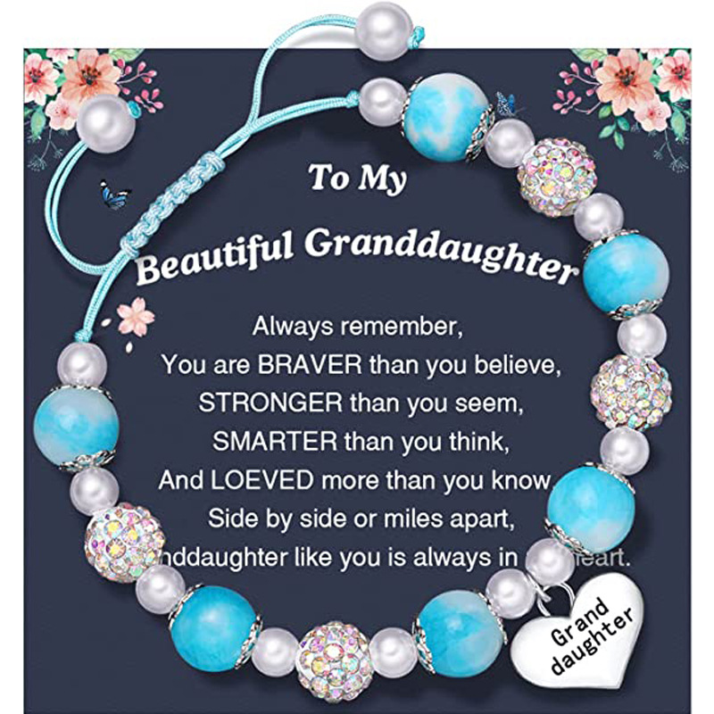 Lettering Granddaughter   sky blue   Granddaughter card