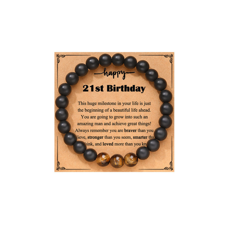 Frosted Black   Tiger Eye   21st Birthday Card