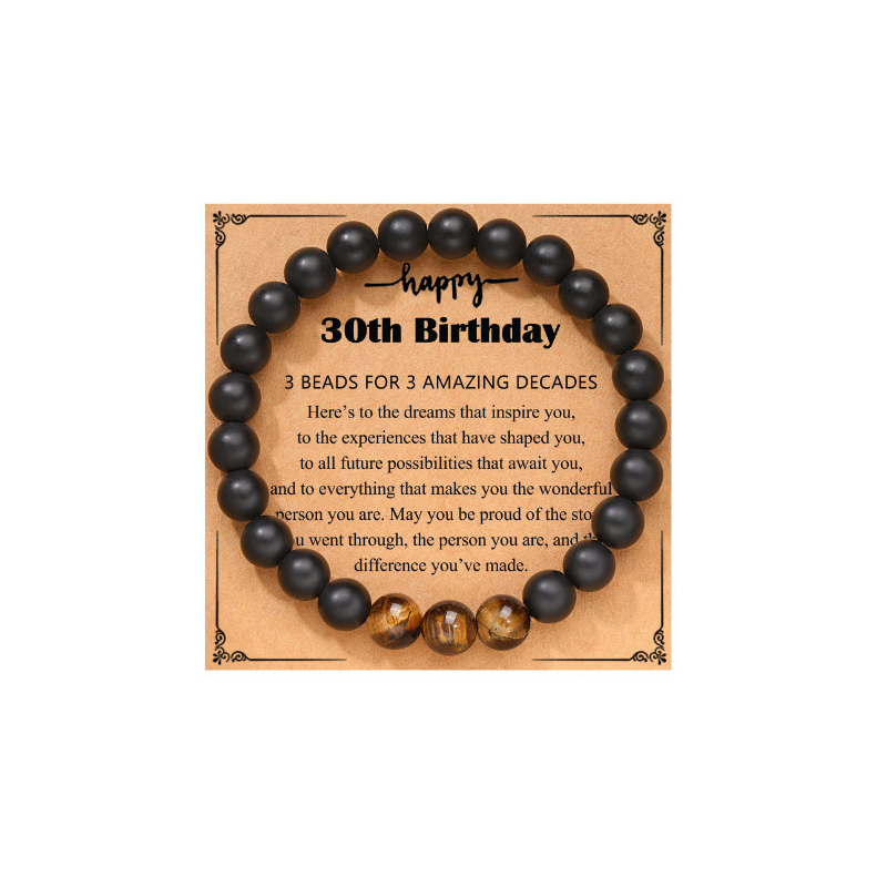 Frosted Black   Tiger Eye  30 Birthday Card