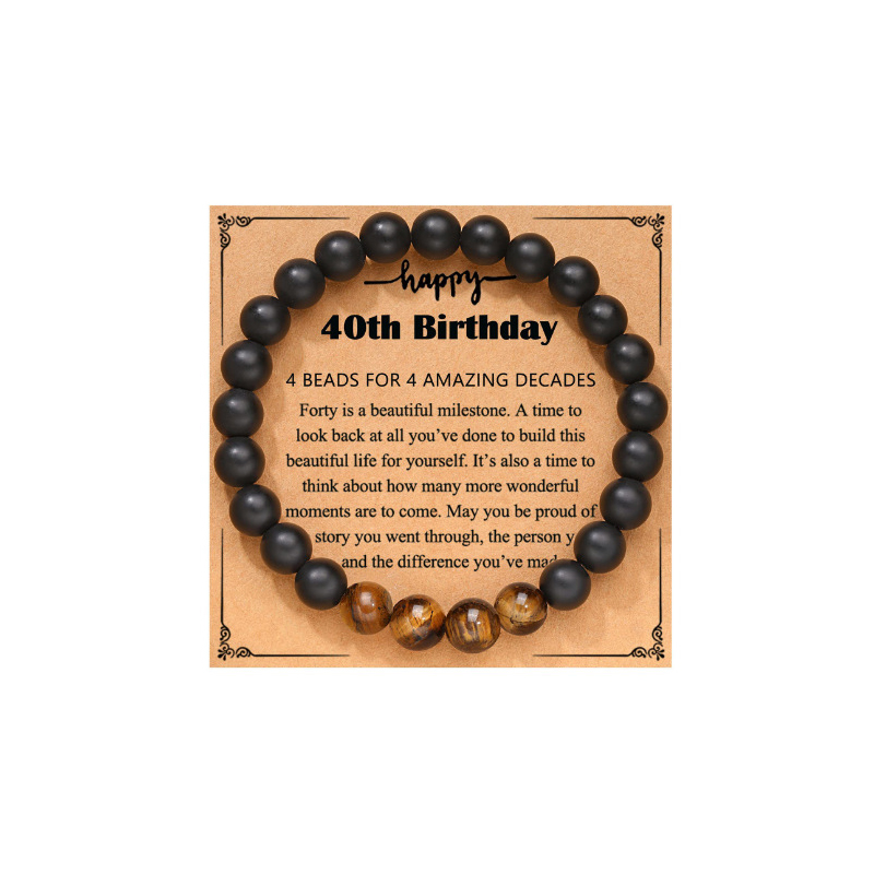 Frosted Black   Tiger Eye  40 Birthday Card