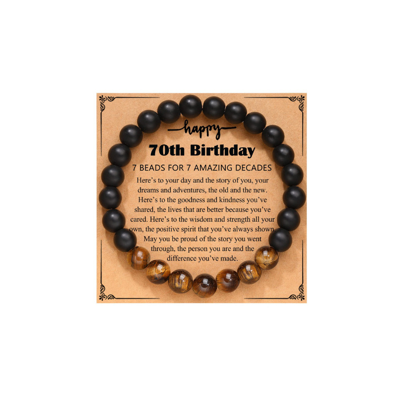 Frosted Black   Tiger Eye  70 Birthday Card