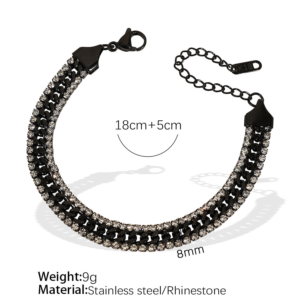 Sl123web white diamond black bracelet