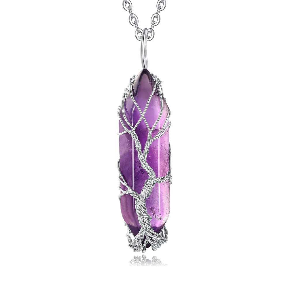 silver amethyst chain