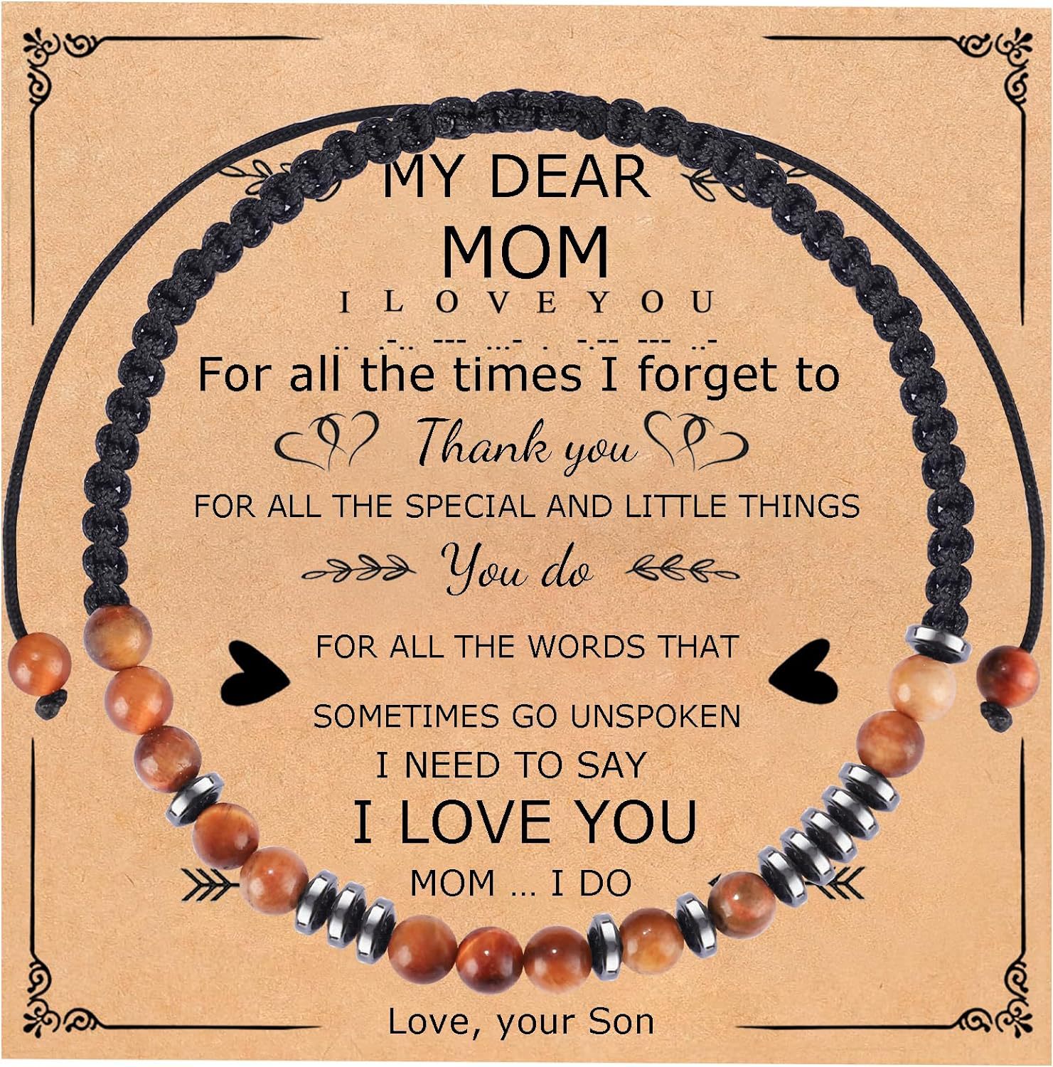 Yellow Tiger Eye   My Dear Mom card