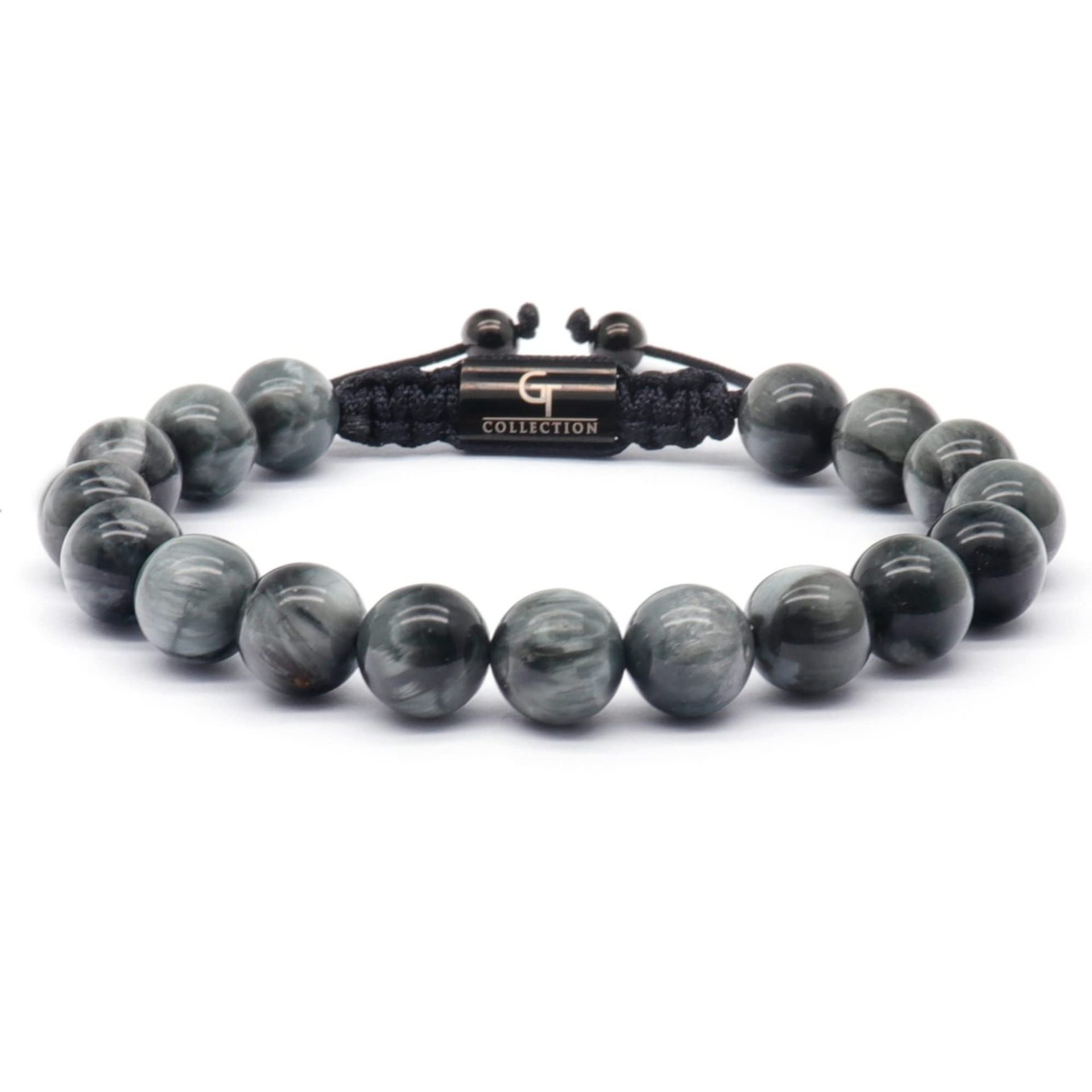 10mm silver Obsidian bracelet