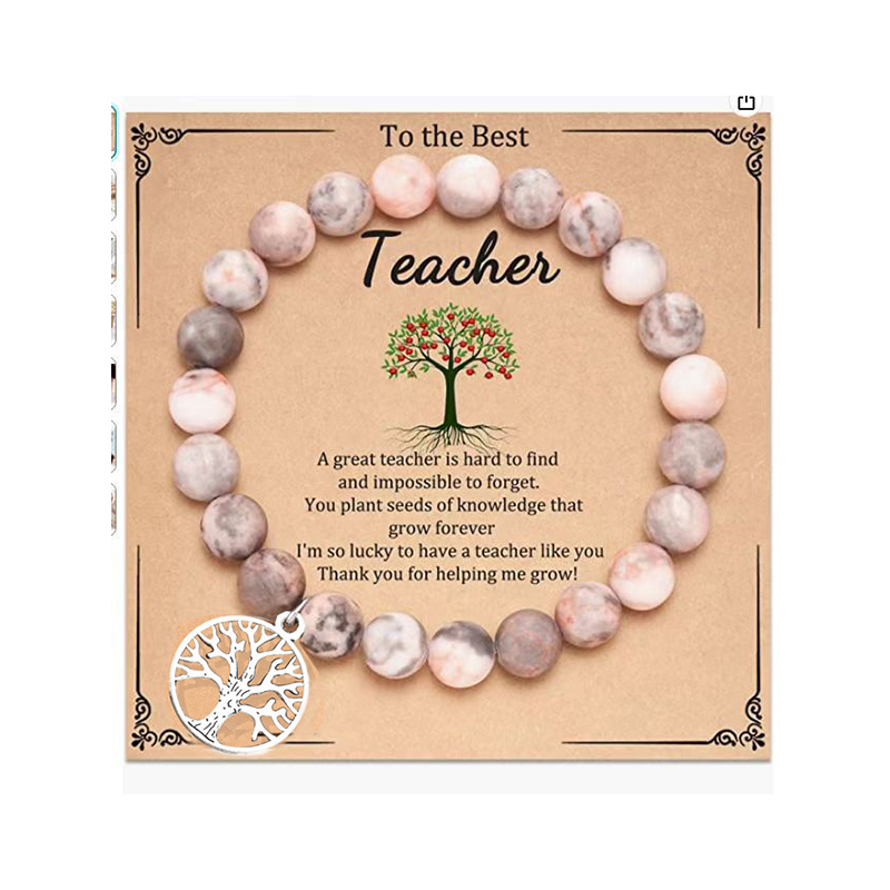 Pink Zebra Tree of Life Teacher Card