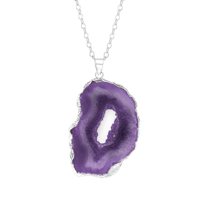 Silver plated purple without chain