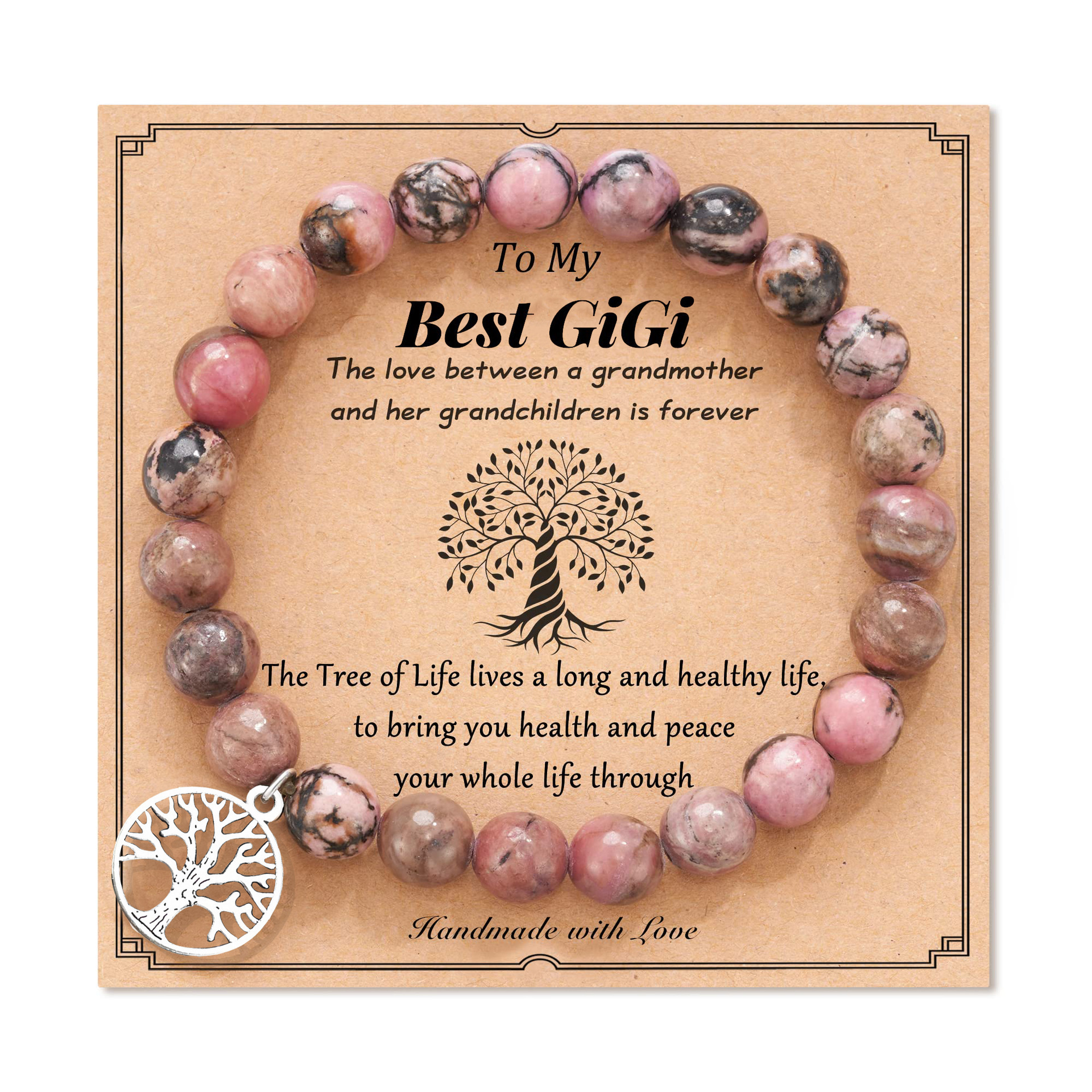 Black line red stone tree of life best gigi card