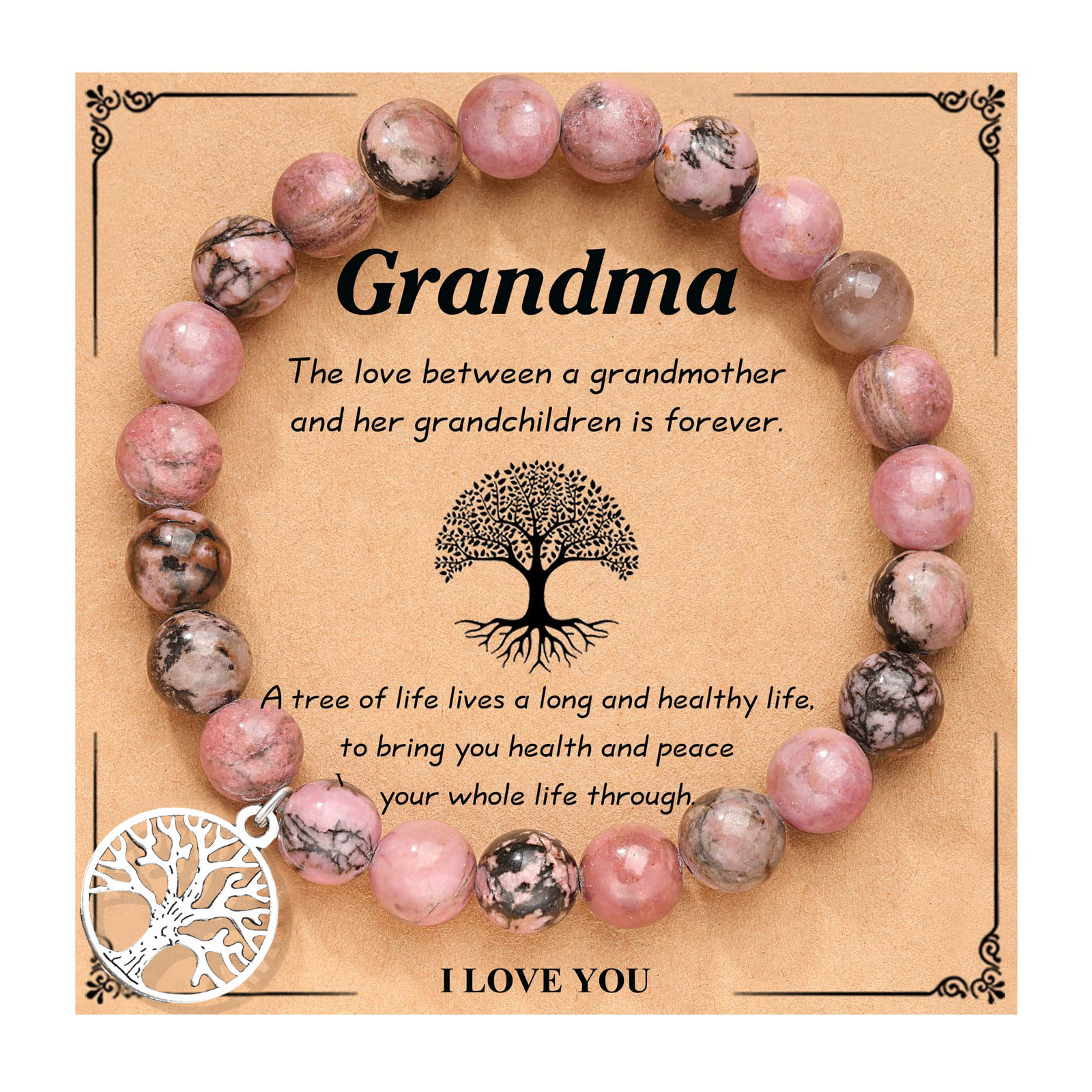 Black Line Redstone Tree of Life Grandma Card