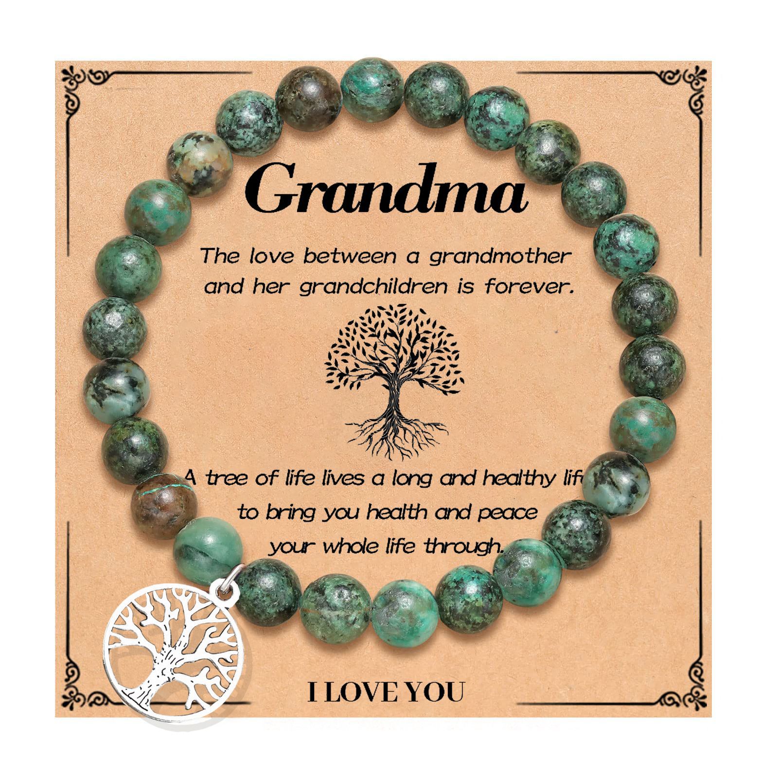 African pine tree of life grandma card