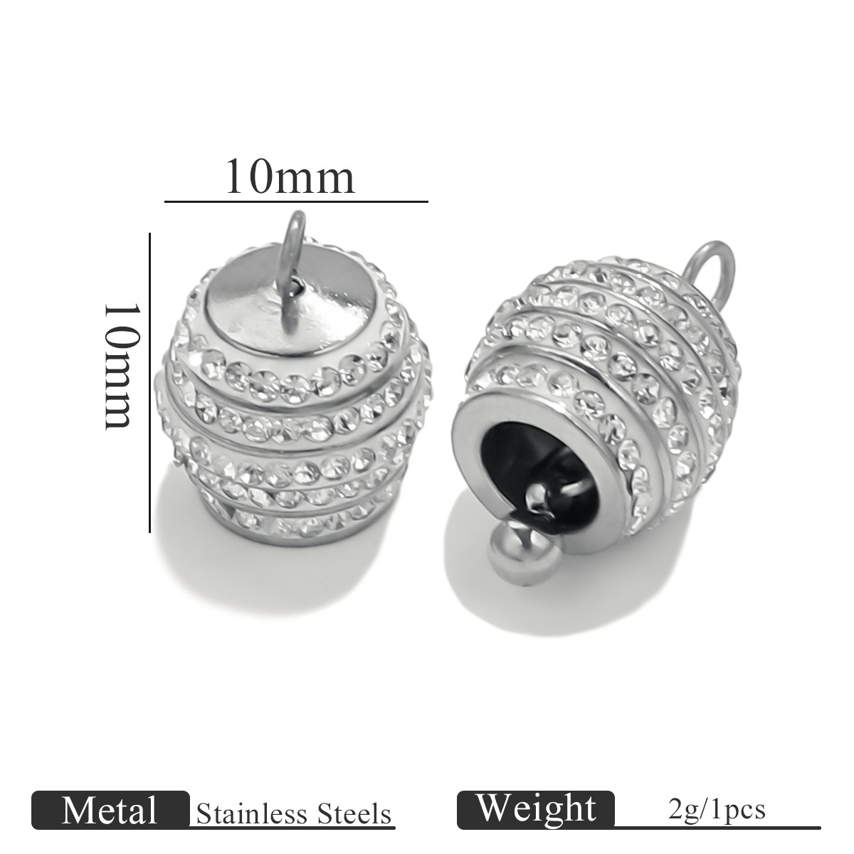 Steel color 5 rows of mud diamond bell