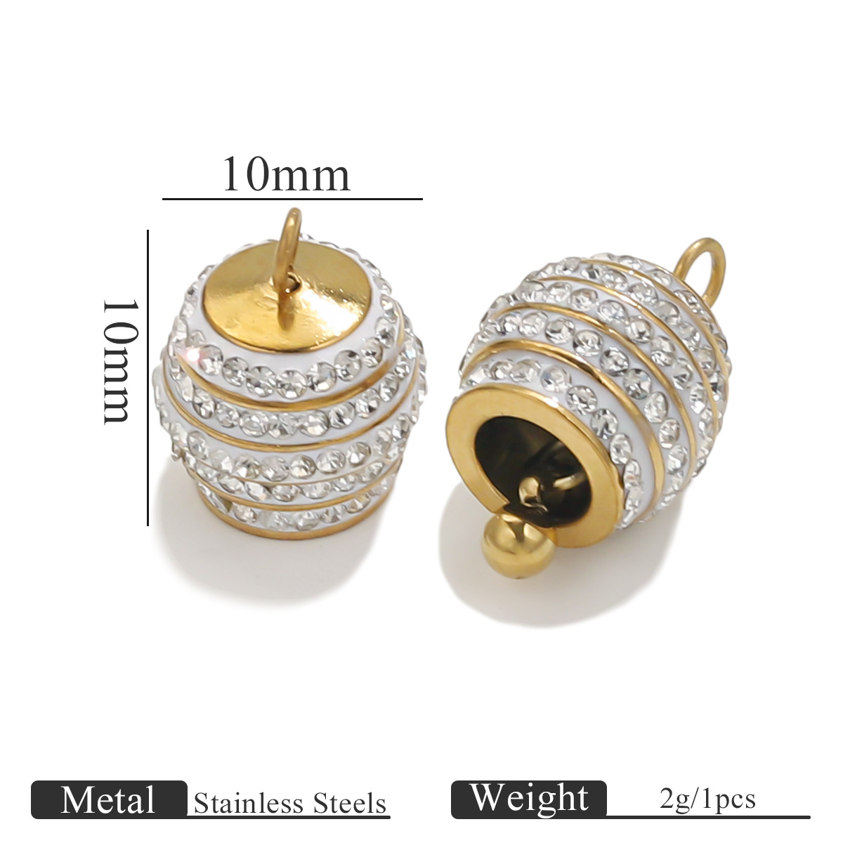 Golden color 5 rows of mud diamond bell