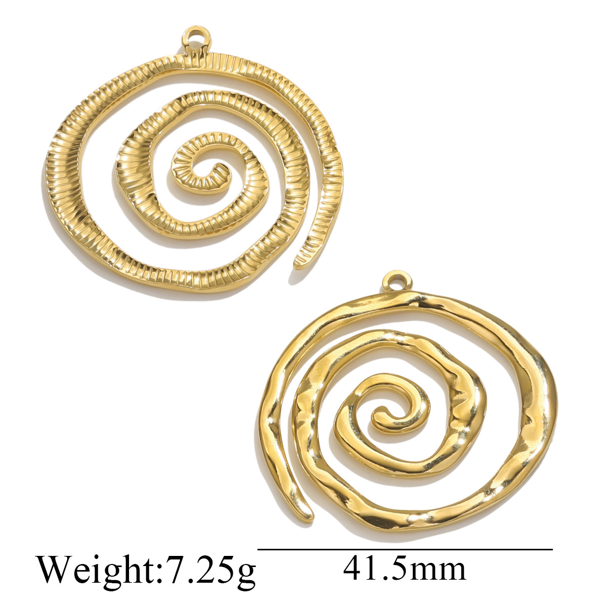 Single hole spiral pendant-gold