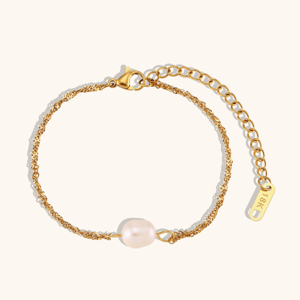 Water Wave Chain Freshwater Pearl Bracelet