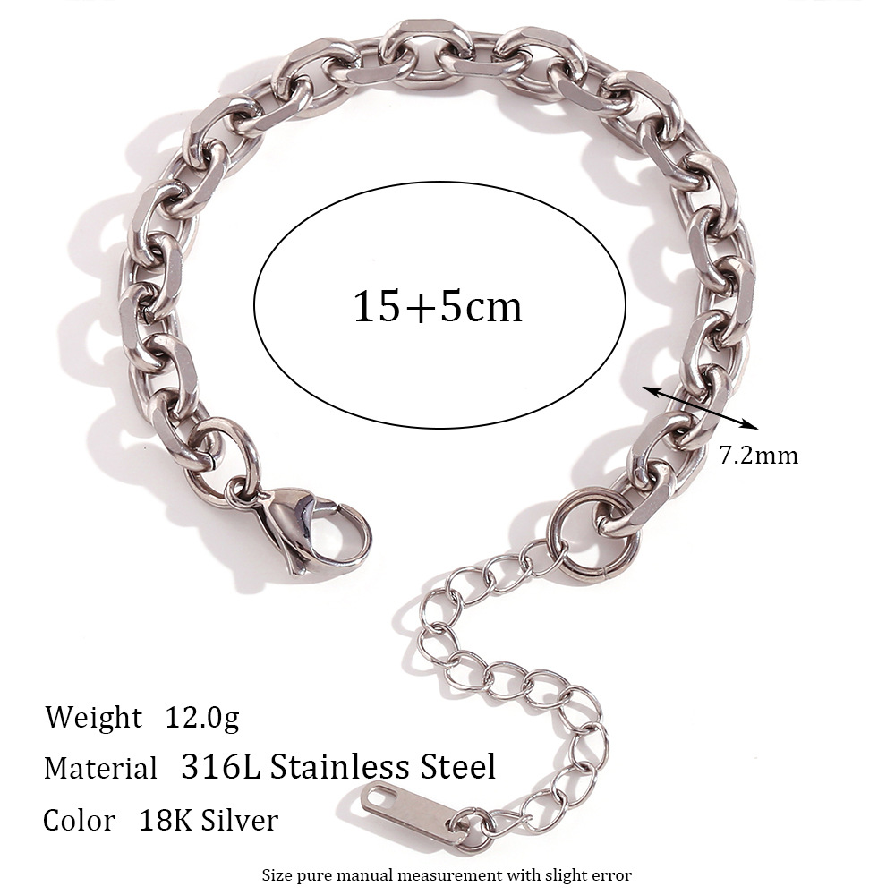 Steel color bracelet -15cm  5cm