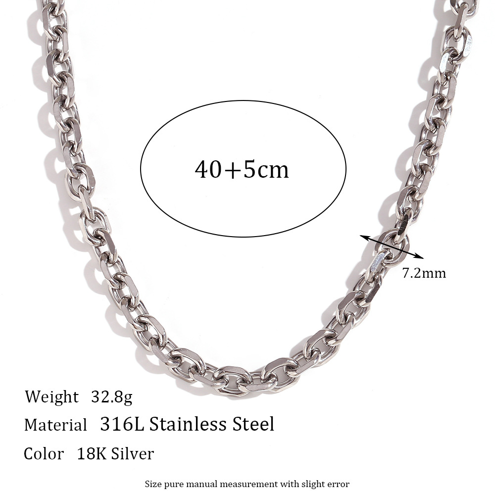 Steel color necklace -40cm  5cm