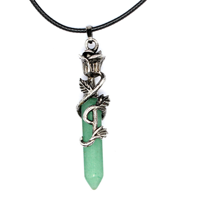 Aventurine + leather rope