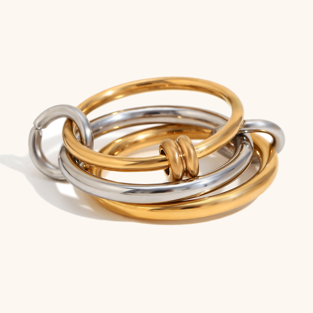 Double layer circle metal ring-two colors 2