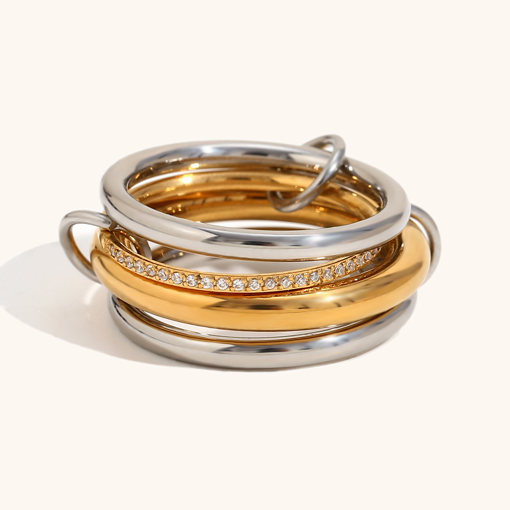 Four-layer diamond ring in the middle-two colors 1