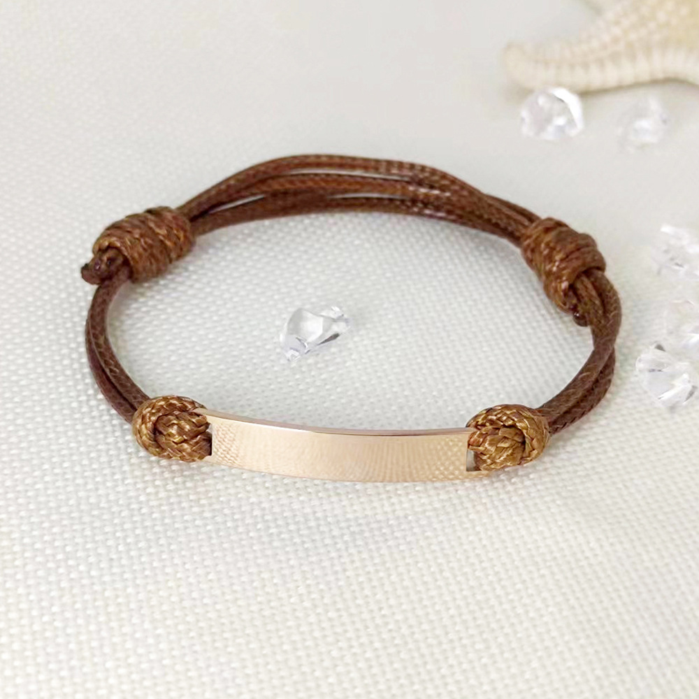 Brown rope   Rose Gold