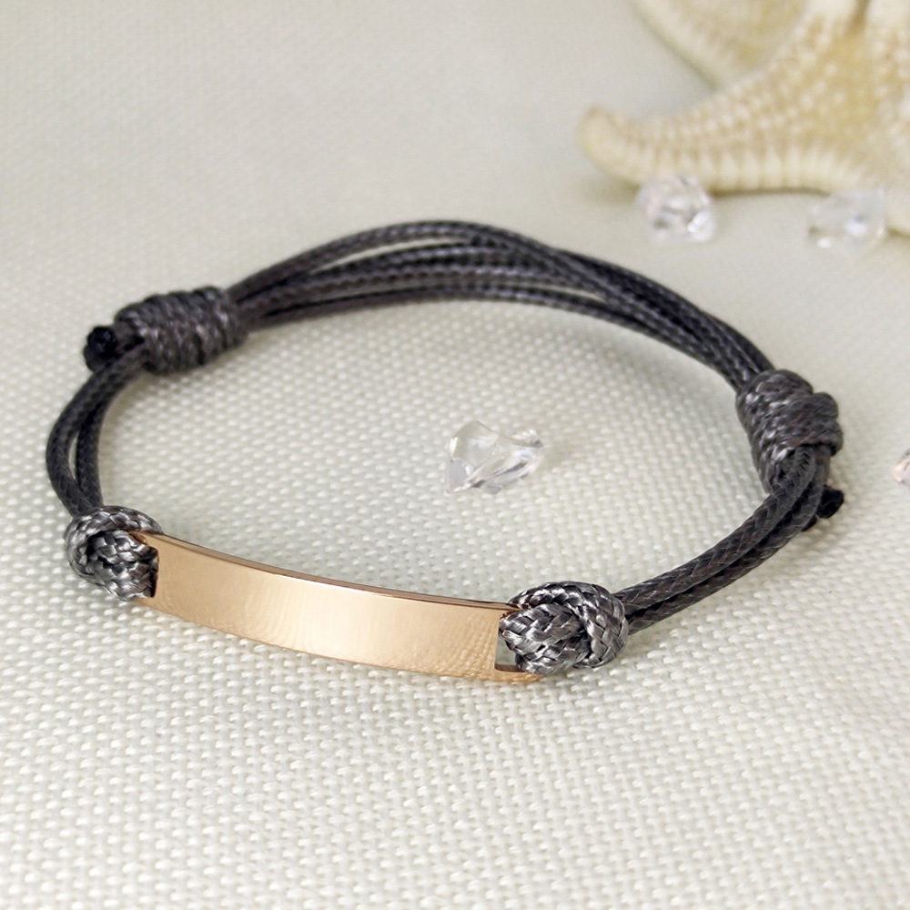 Dark gray rope   Rose Gold