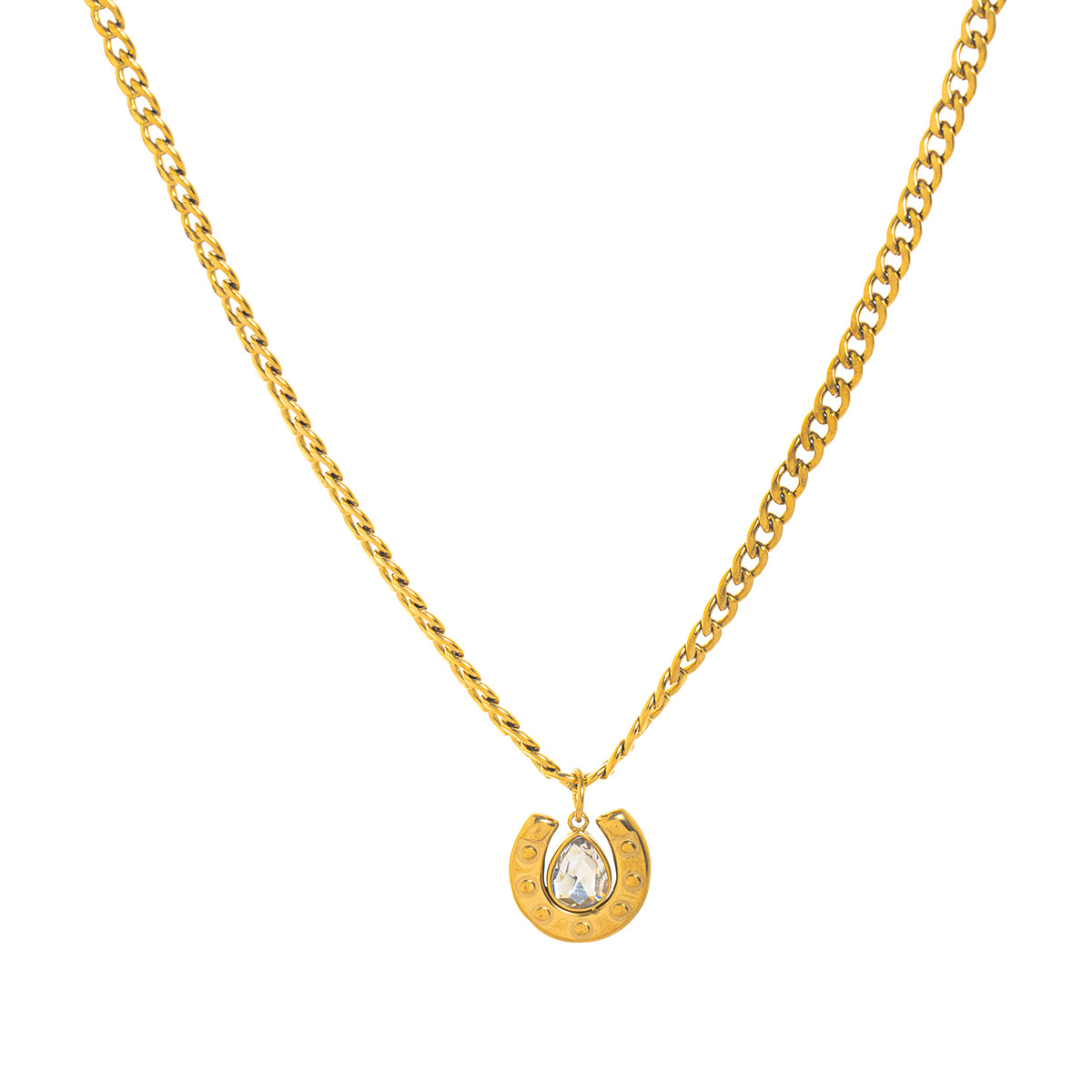 Horseshoe gold necklace