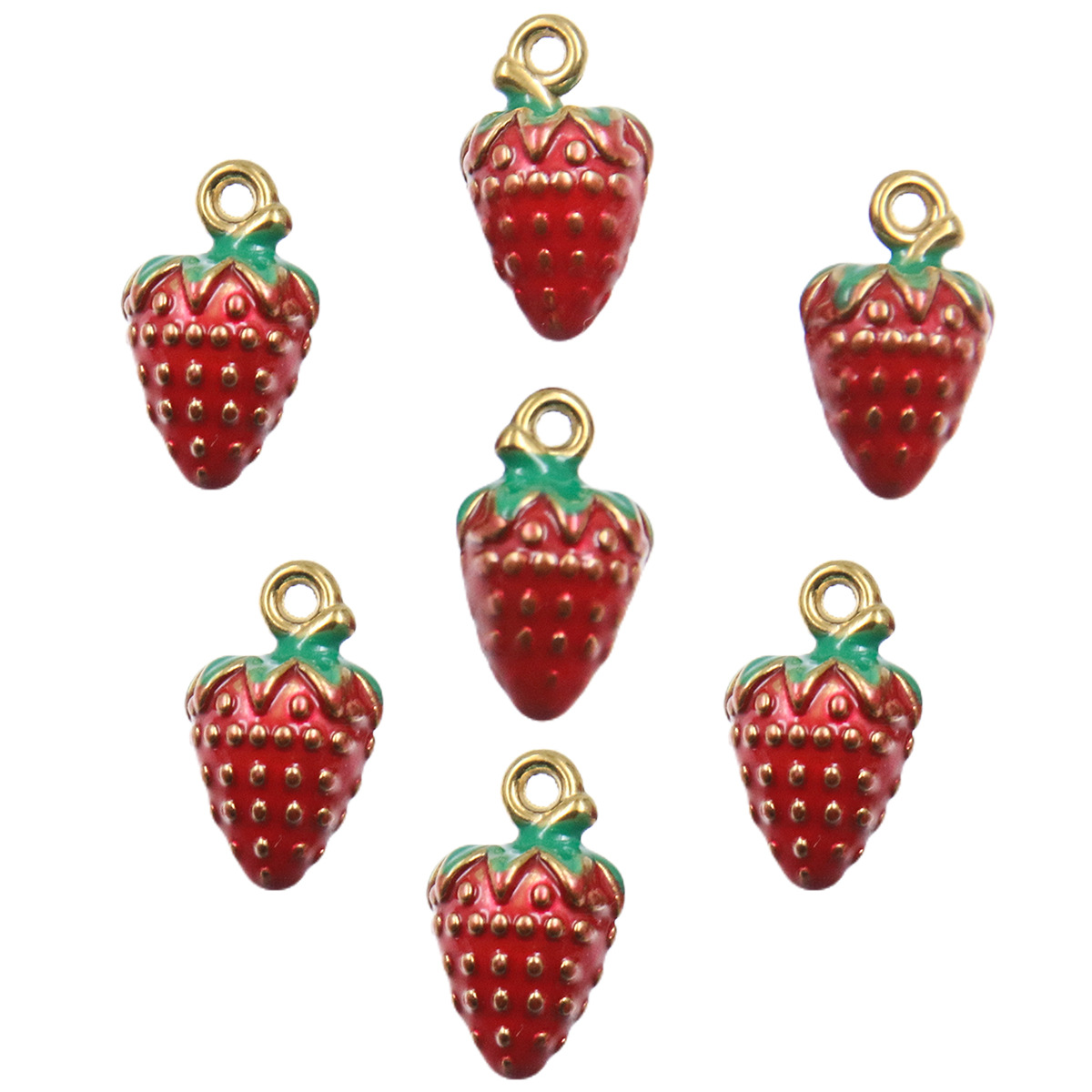 Three-dimensional strawberry 8x13mm