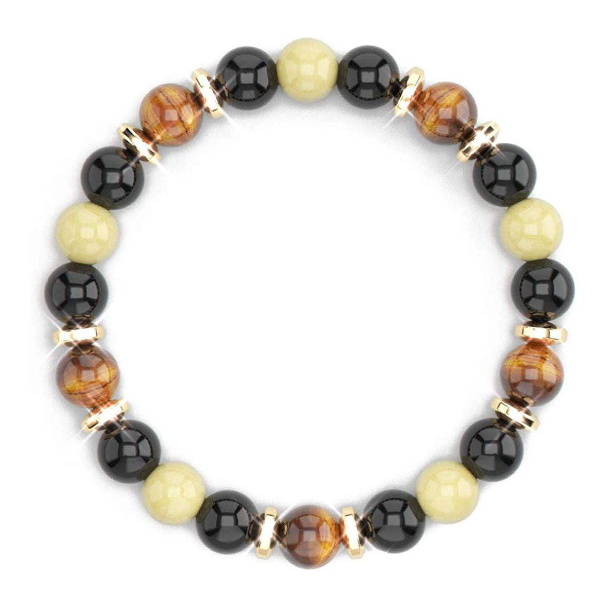 Citrine Obsidian Yellow Tiger Eye Bracelet