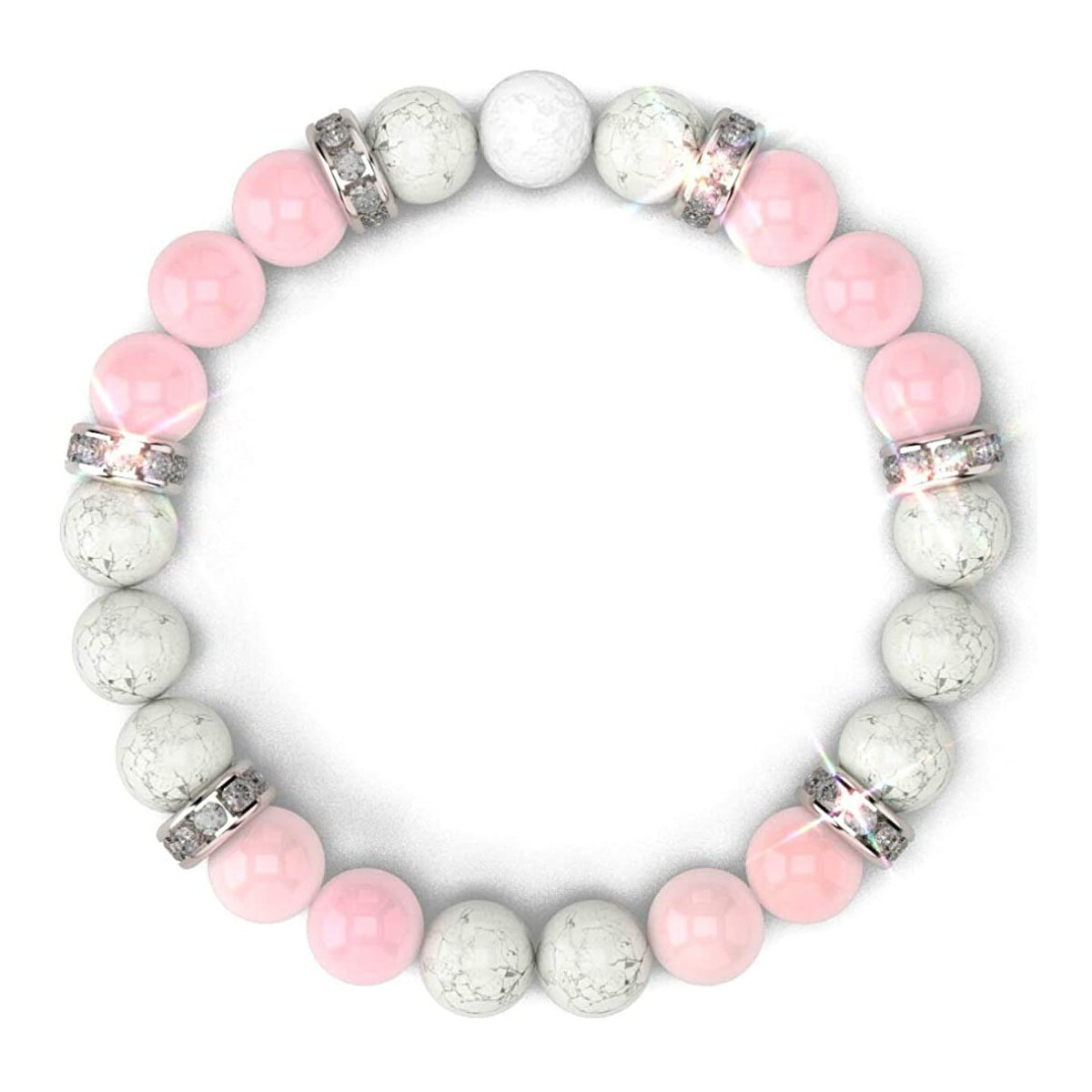 White turquoise powder crystal bracelet