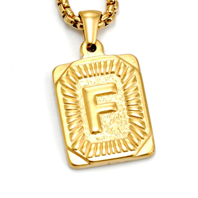 Gold F (with pearl chain)