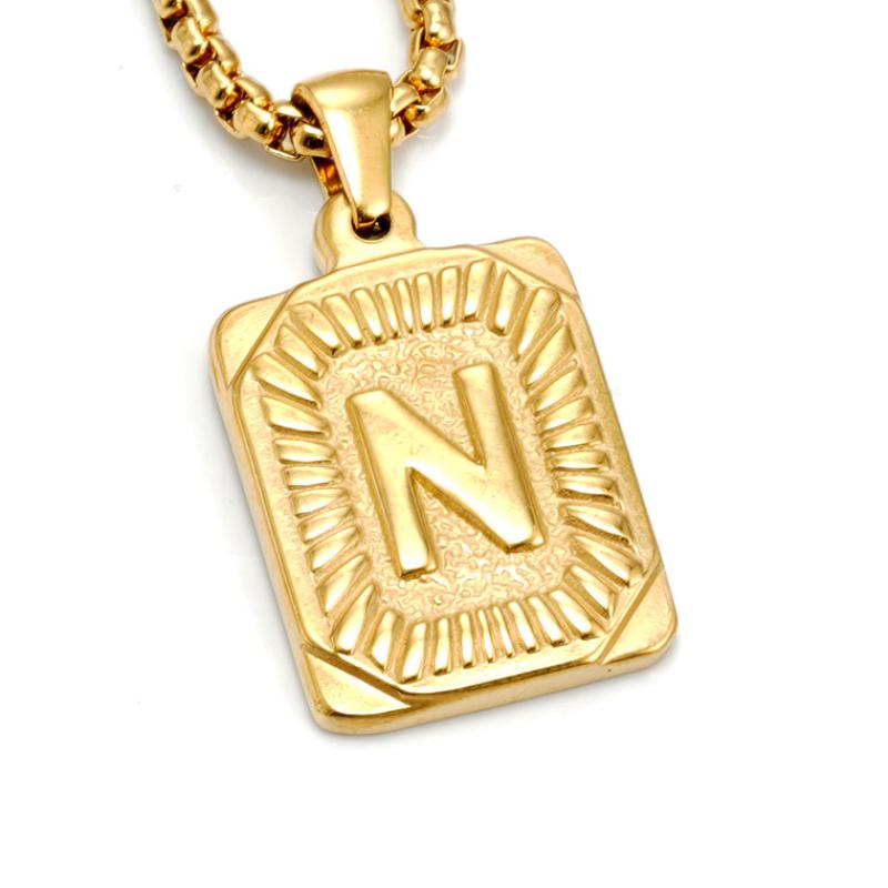 Golden N (with pearl chain)