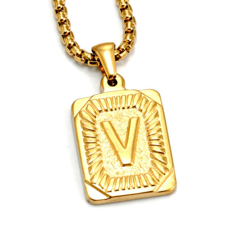 Gold V (with pearl chain)