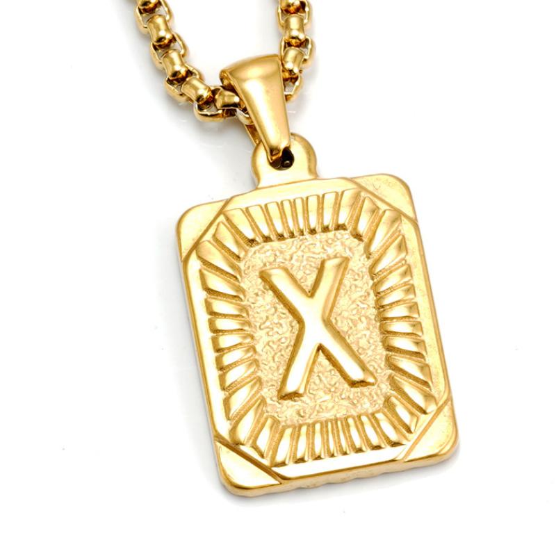 Gold X (with pearl chain)