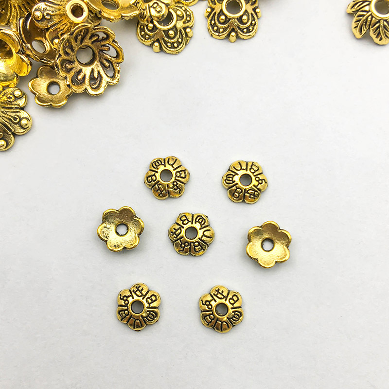 antique gold flower-shaped flower cap 5*5mm-0.1g-16607