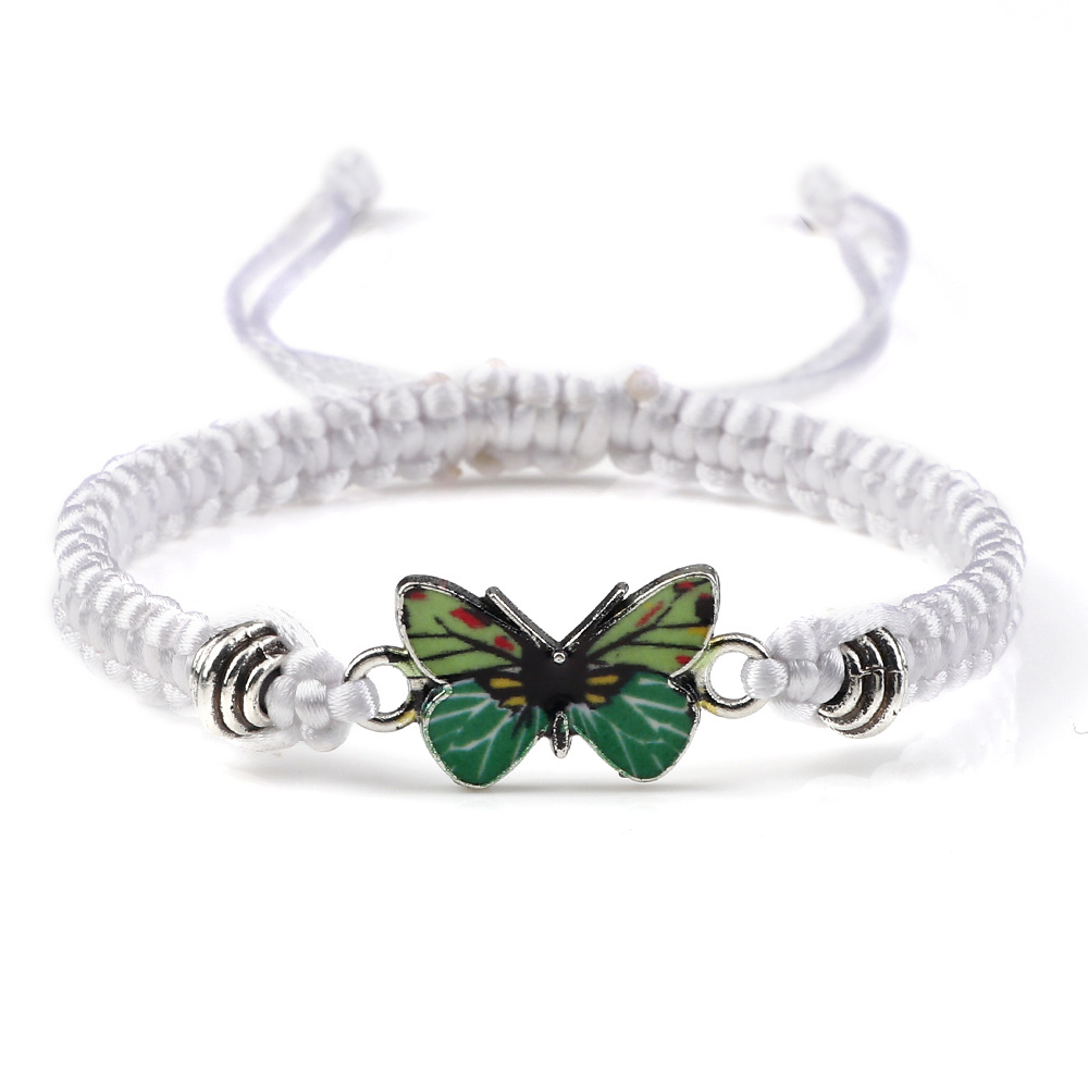 White line green butterfly