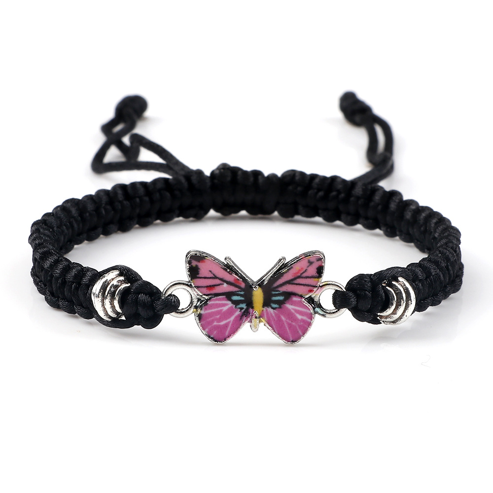 Black Line Pink Butterfly