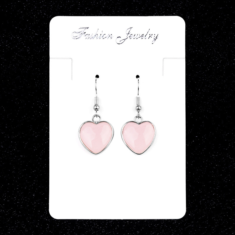 Pink crystal (pair) (silver)