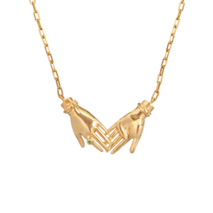 Gold palm necklace